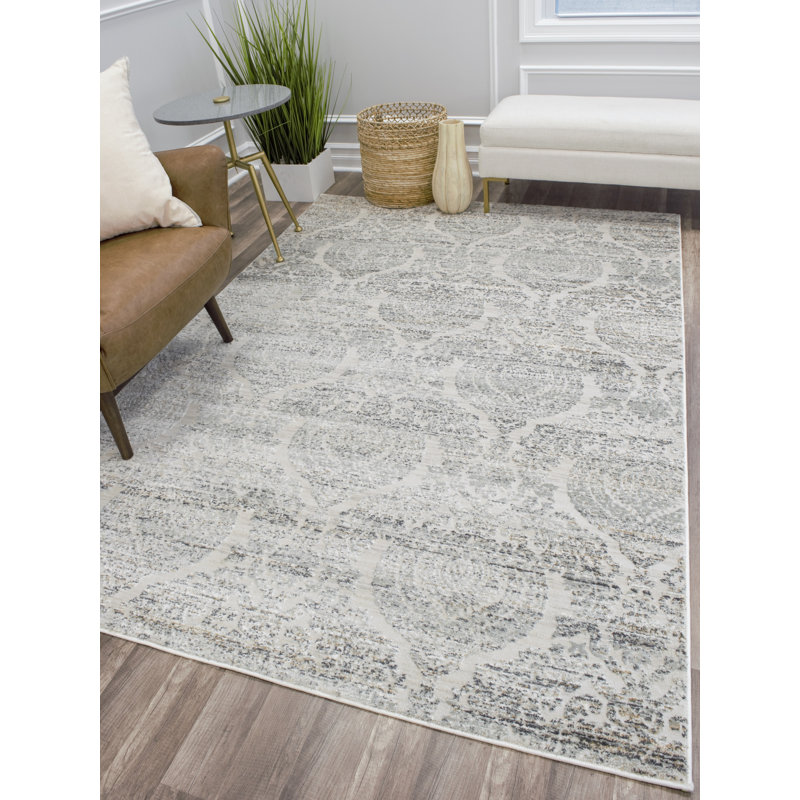 CosmoLiving by Cosmopolitan Astor Gray/Ivory/Gold Rug & Reviews Wayfair